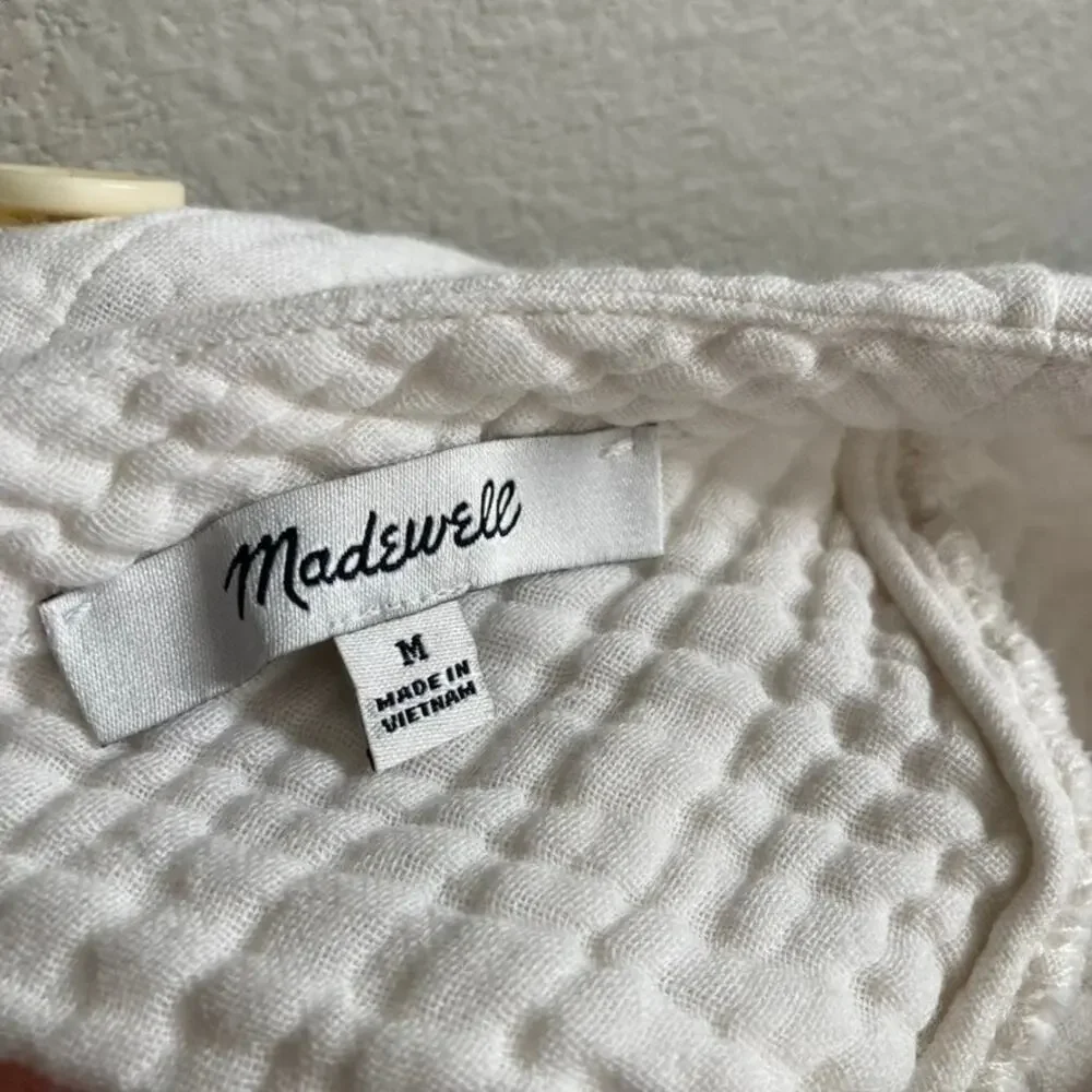 Madewell Lightspun Renwood Button-Back Top Lighthouse White Medium